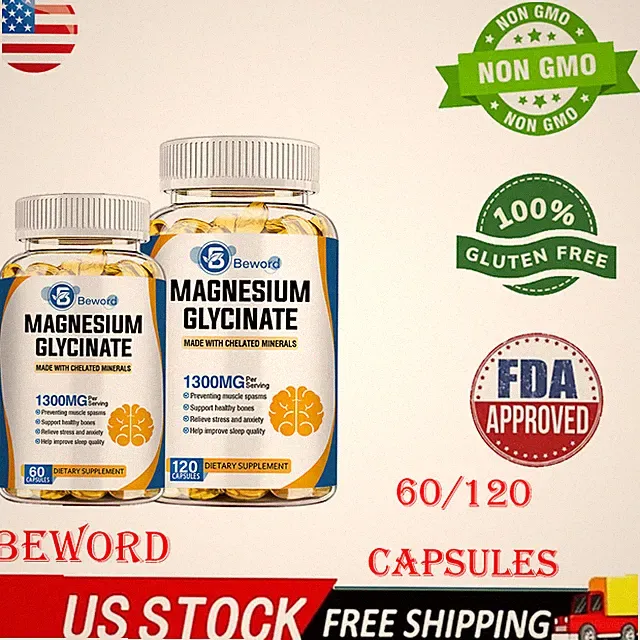 1300mg Magnesium Glycinate Supports Relaxation, Calm Mood & Healthy Sleep Cycle