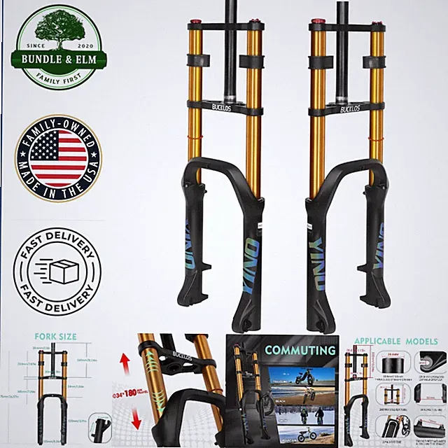 20 Inch Fat Tire E-Bike Air Suspension Fork with 180mm Travel & Manual Lockout