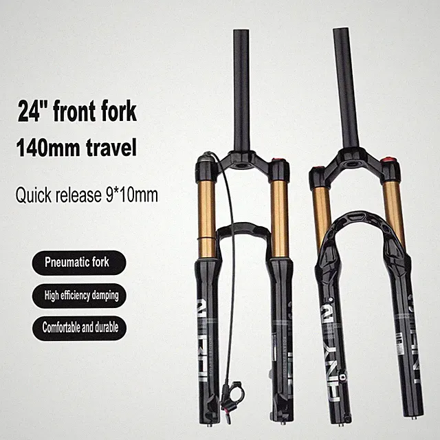 24" Mountain Bike Air Fork Disc Brake Shock Absorber Quick Removal Front Fork