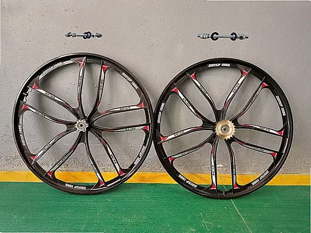 26" 10 Spoke Mag Wheel Set/Bicycle Wheel Rim & 22T Freewheel - Cruiser MTB Bike