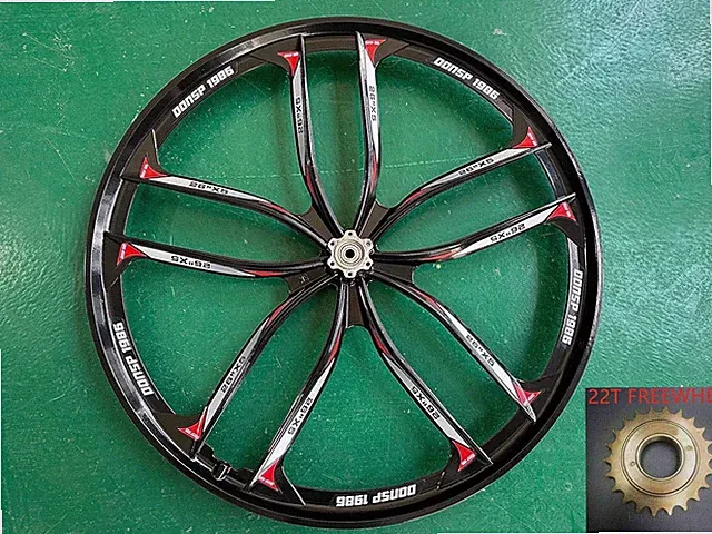 26'' 10 Spokes Rear Mag Wheel 135mm & 22T Flywheel - Beach Cruiser Mountain Bike