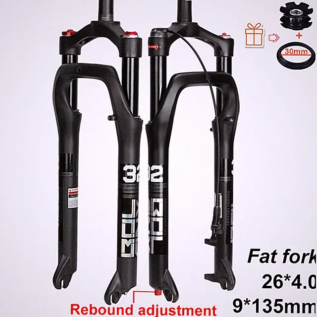 26 20" MTB Snow Bike Suspension Fork Rebound Adjustment Fat Air 4.0" Tire E-Bike