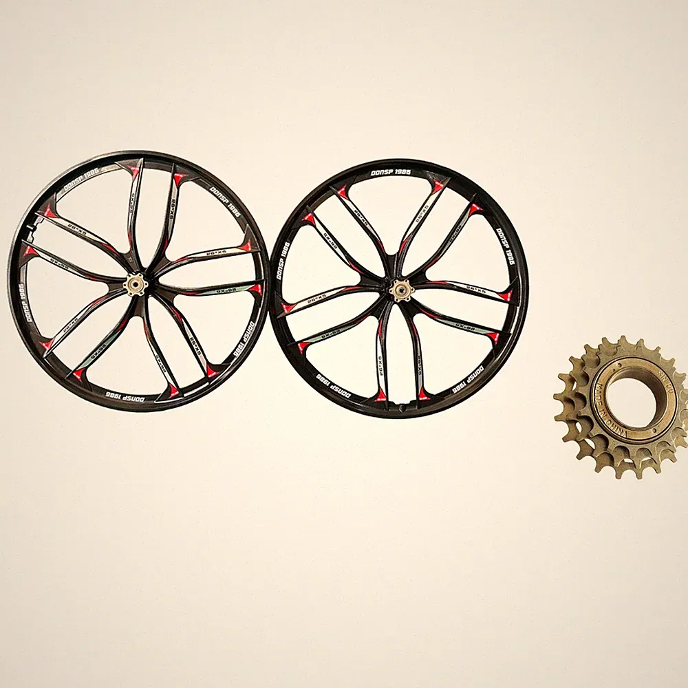 26" Bicycle 10 Spokes Mag Wheel Set 100*135mm & 3 Speed Freewheel Beach Cruiser