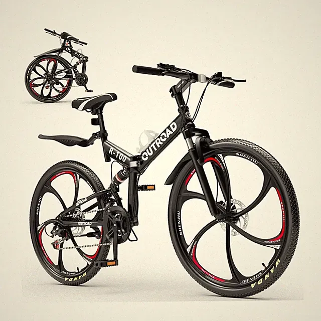 26 Inch Adult Folding Bikes/Mountain Bikes, 21 Speeds Mountain Bicycles with...