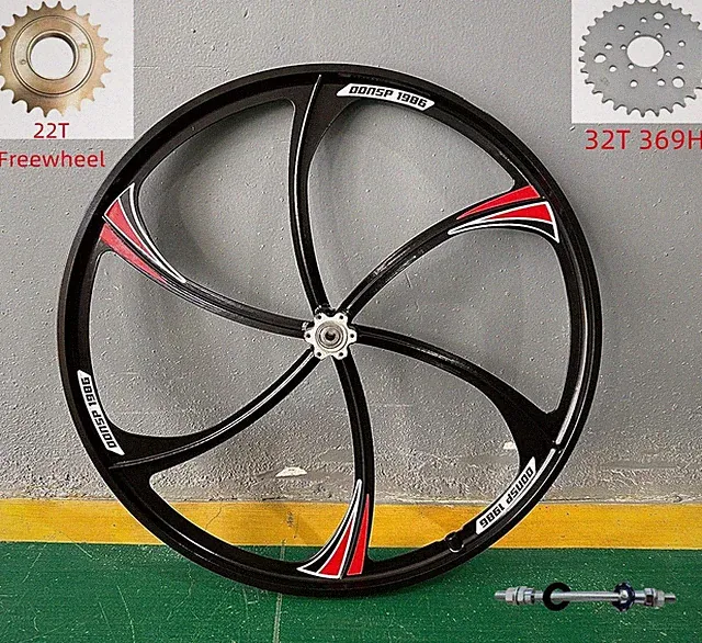 26" Magnesium Bike Rear Mag Wheel Bike Rim 120mm & 32T Sprocket & 22T Freewheel