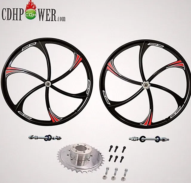 26" Magnesium Mag Wheel 100mm x135mm& 36T Sprocket and Adapter-Motorized Bicycle