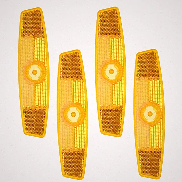 4 Pcs Rectangle Wheel Reflectors, Bike Wheel Rim Reflective Orange
