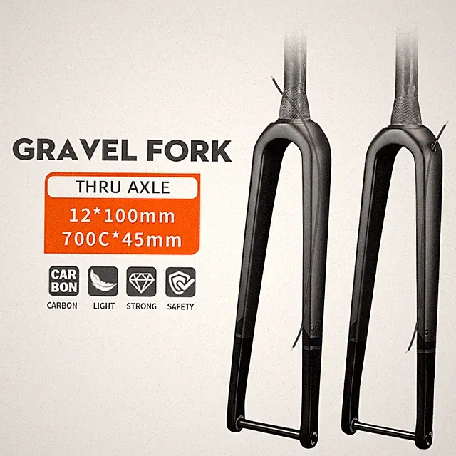 700C Gravel Road Bike All Carbon Internal Cables Front Fork 12*100mm Thru Axle