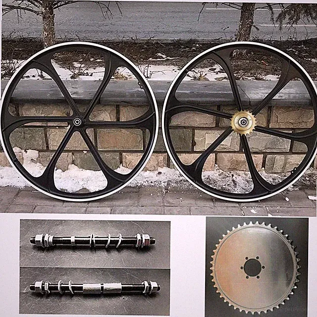 Alum 29" Bike Mag Wheel 100mmx135mm & Flywheel, 44T Sprocket - Motorized Bicycle