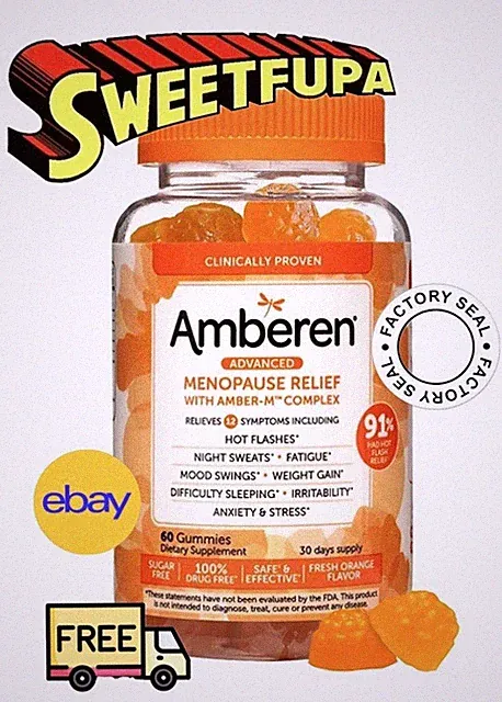 Amberen Advanced Menopause Relief 60 Gummies Amber-M Complex Exp. Dec 2025 New