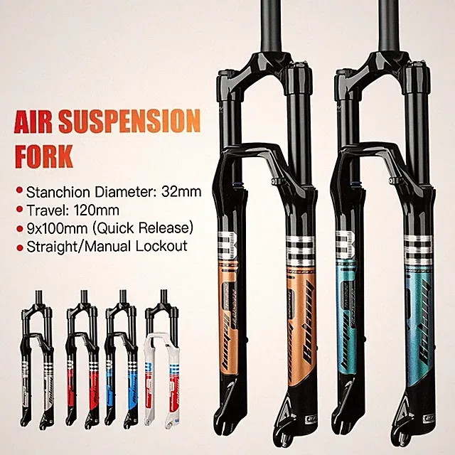 Bike Fork 27.5/29er Quick Release Bicycle Oil Air Suspension Fork 120mm Travel
