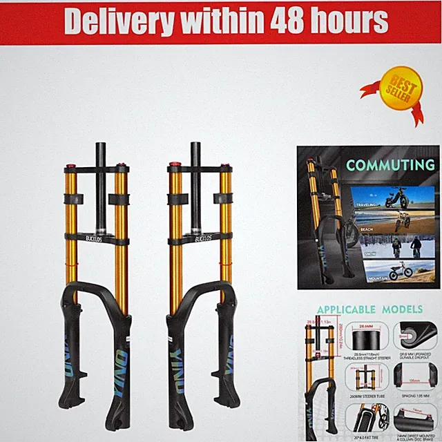 BUCKLOS 20" Fat Tire E-Bike Suspension Fork 180mm Travel