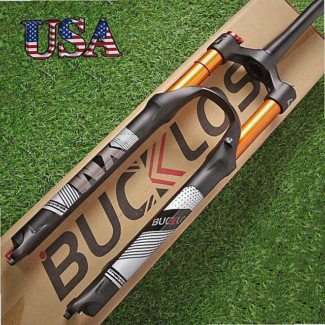 BUCKLOS 26" Tapered MTB Bike Suspension Air Fork Rebound Manual Lockout 120mm