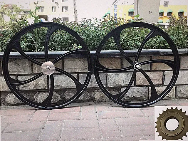 CDH 26" Bike Mag Wheel Set/26" Magnesium Bike Wheel with Flywheel & 36T Sprocket