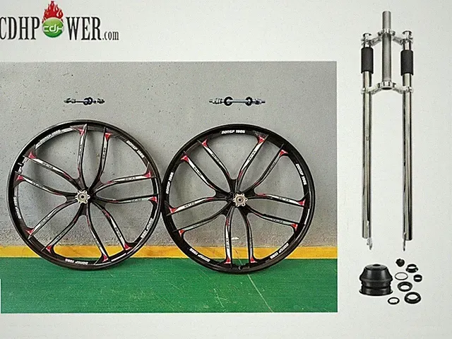 CDHPOWER 26" Mag Bicycle Wheelset 10 Spoke & Bike Fork-MTB Cruiser Beach Bicycle
