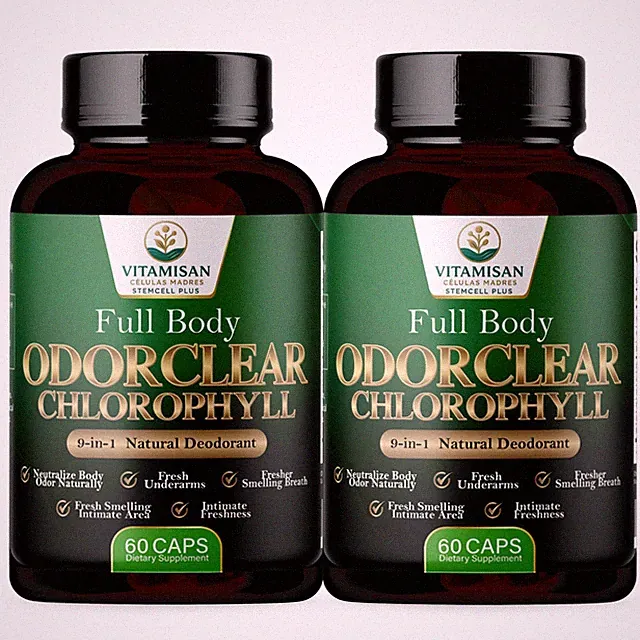 Chlorophyll Capsules Natural Internal Deodorant Body Odor Cleanse 2 Pack 60 Caps