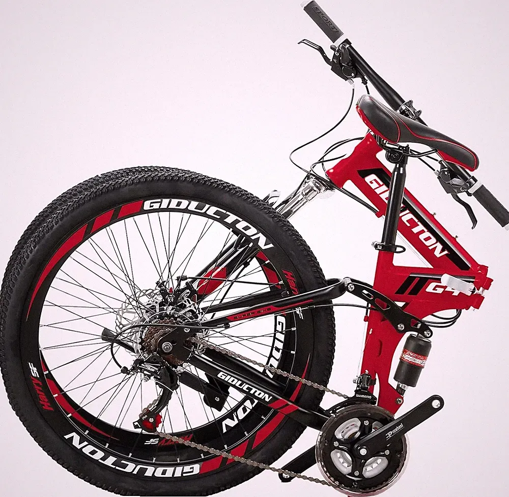 EUROBIKE YH-G4 Folding Mountain Bike for Adults 26 Inch Wheels 21 Speed Full Sus