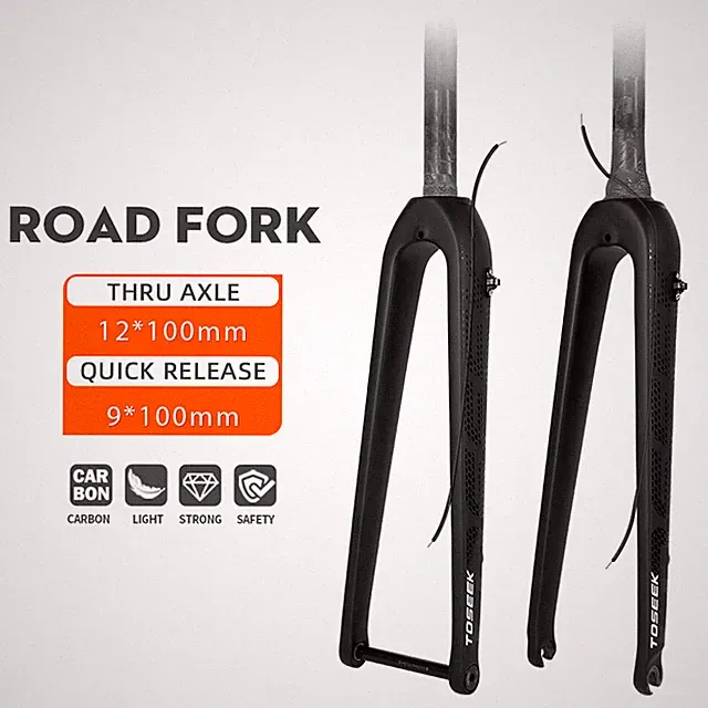 Gravel Road Bicycle All Carbon Internal Cables Fiber Thru Axle QR Front Fork