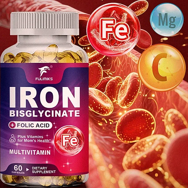 Iron Supplements with Bisglycinate, for Blood Flow, Cardiovascular Health