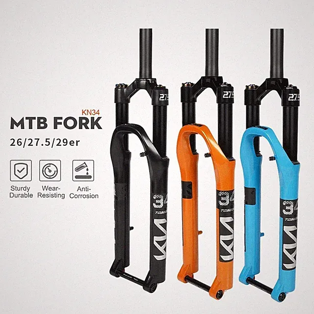 KN34 Magnesium Alloy MTB Mountain Bicycle Fork Thru Axle 26/27.5/ 29er 120mm