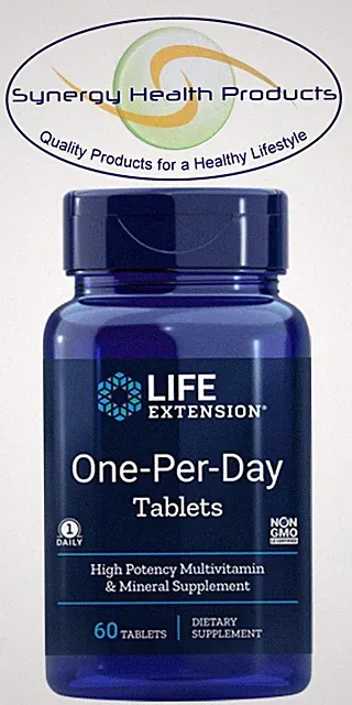 Life Extension One-Per-Day Tablets - 60 - High Potency Multivitamin & Mineral