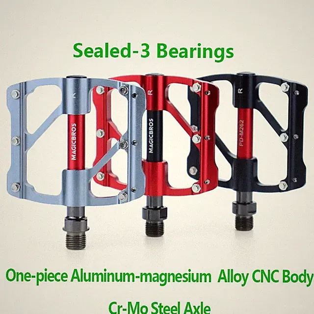 Mountain Bike Pedal Lightweight Magnesium Alloy Sealed 3 Bearings Bicycle Pedals