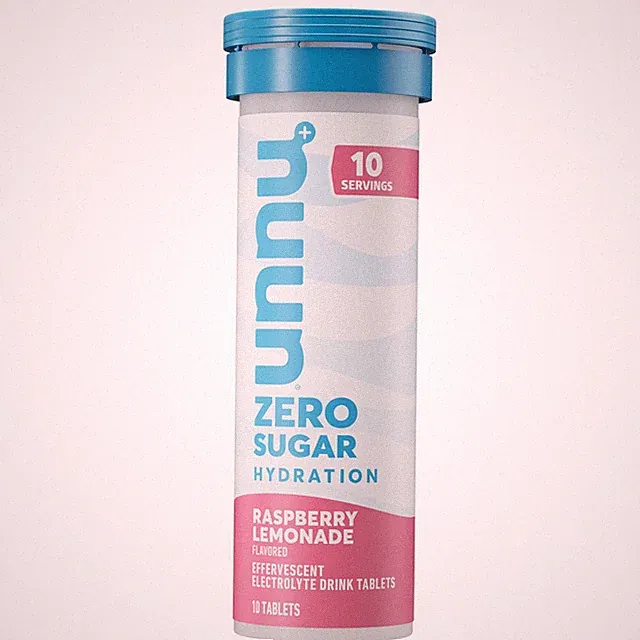 Nuun Zero Sugar Electrolyte Tablets Raspberry Lemonade 10 Count Hydration Boost