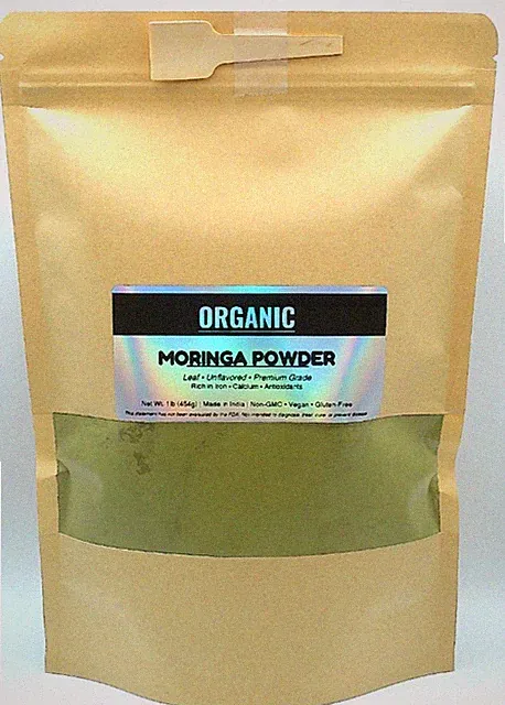Pure Organic Moringa Powder 1lb - Rich in Vitamins for Daily Boost