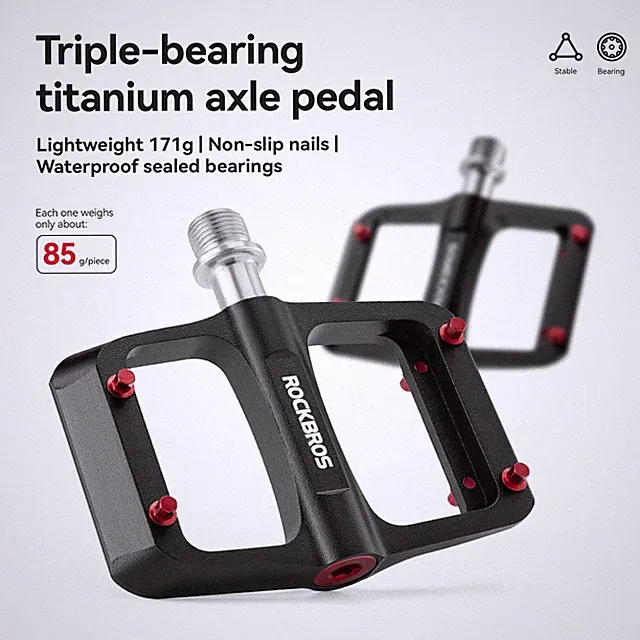ROCKBROS Magnesium Alloy Pedals Lightweight Sealed Bearings for MTB/Road Bike