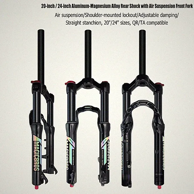 Snow Bike Air Fork 20/24er 120mm Travel Rebound Disc Brake Fat Tire Bicycle Fork