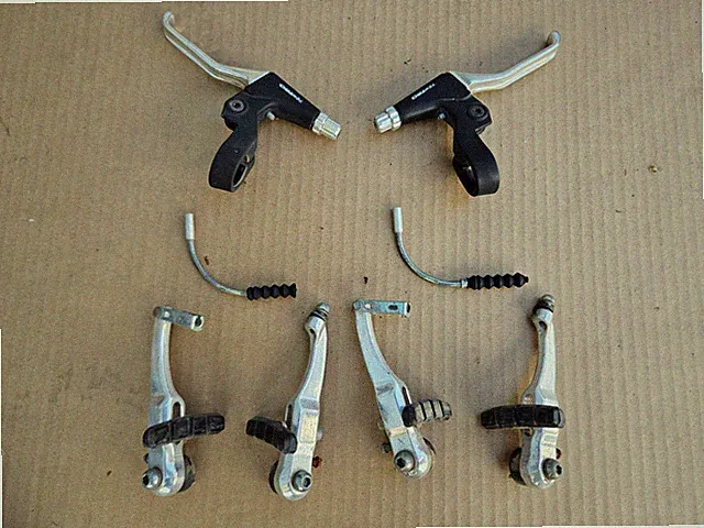 Tektro Mountain Hybrid Bike V-Brakes + Levers Front Rear Set Silver