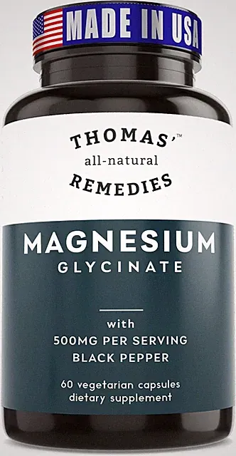 Thomas Natural Remedies Magnesium Glycinate Supplements 60 Vegan Ct 500mg 7/2028