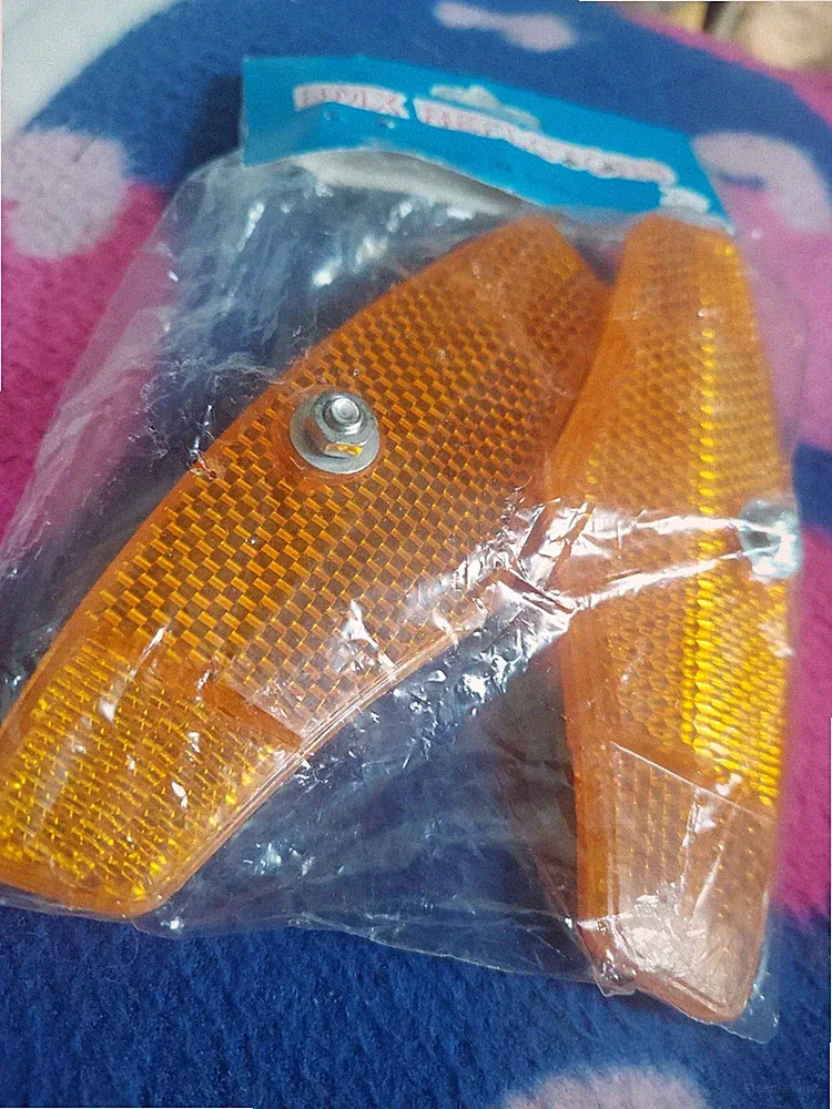 TWO Bicycle Wheel Reflectors Yellow