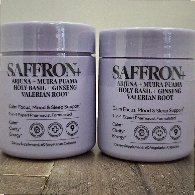 TWO PACK - 9 in 1 Saffron Complex Supplement -Calm Focus, Mood & Sleep Support