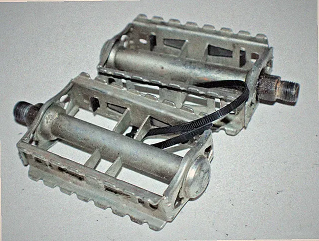 Vintage Union K1049 Flat Pedals Silver Bikepacking MTB Road Touring US Made Cafe