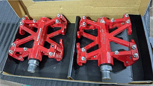 Vintage Wellgo Magnesium Platform Pedals Red MTB BMX Old School Used